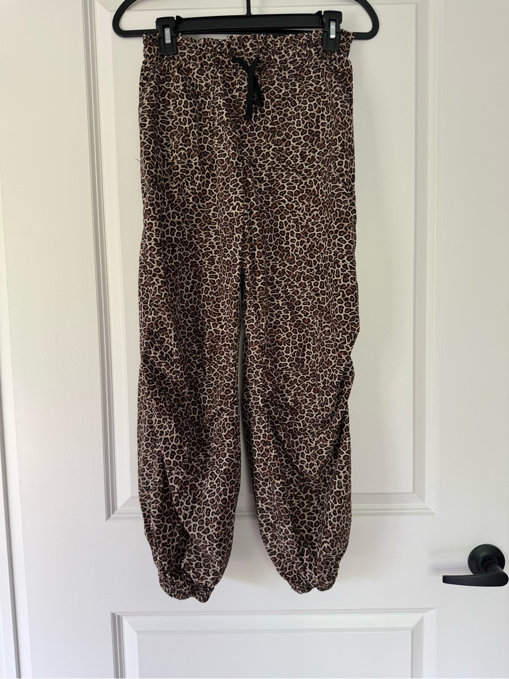 Leopard Print Kids Casual Jogger Pants - Brown